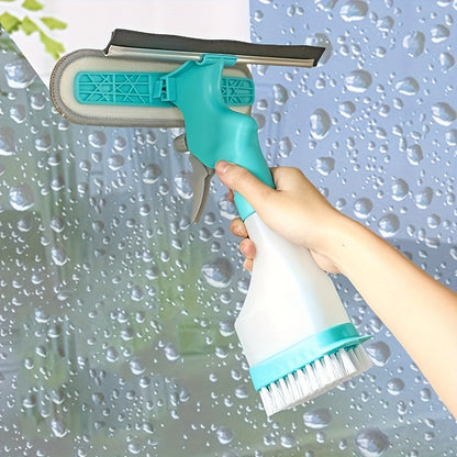 Nettoyeur de Vitres 4-en-1 avec Spray, Microfibre & Raclette