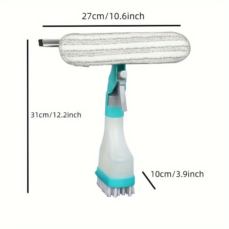 Nettoyeur de Vitres 4-en-1 avec Spray, Microfibre & Raclette