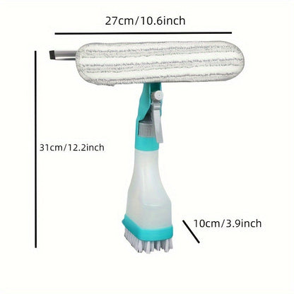 Nettoyeur de Vitres 4-en-1 avec Spray, Microfibre & Raclette