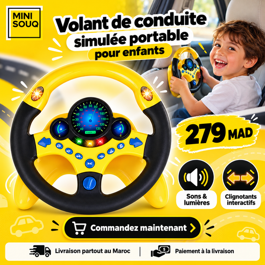Volant de conduite simulée portable pour enfants