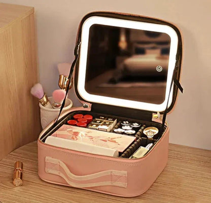 Sac Maquillage  avec Miroir éclairé (Vide sans maquillage)