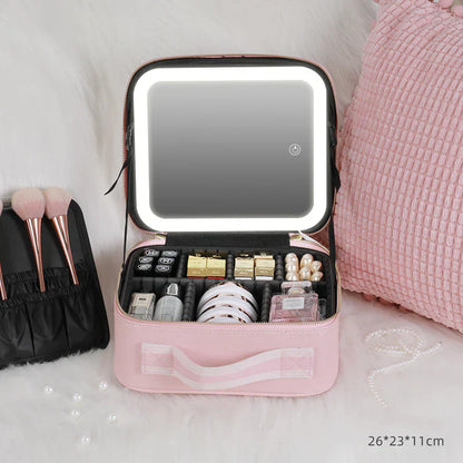 Sac Maquillage  avec Miroir éclairé (Vide sans maquillage)