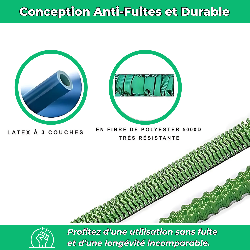 Tuyau d'Arrosage de Jardin Flexible Extensible