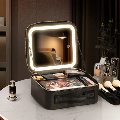Sac Maquillage  avec Miroir éclairé (Vide sans maquillage)