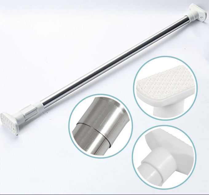 Tringle À Rideaux Sans Perçage Avec Barre De Serrage Réglable Pour Salle De Bain, Garde Robe.