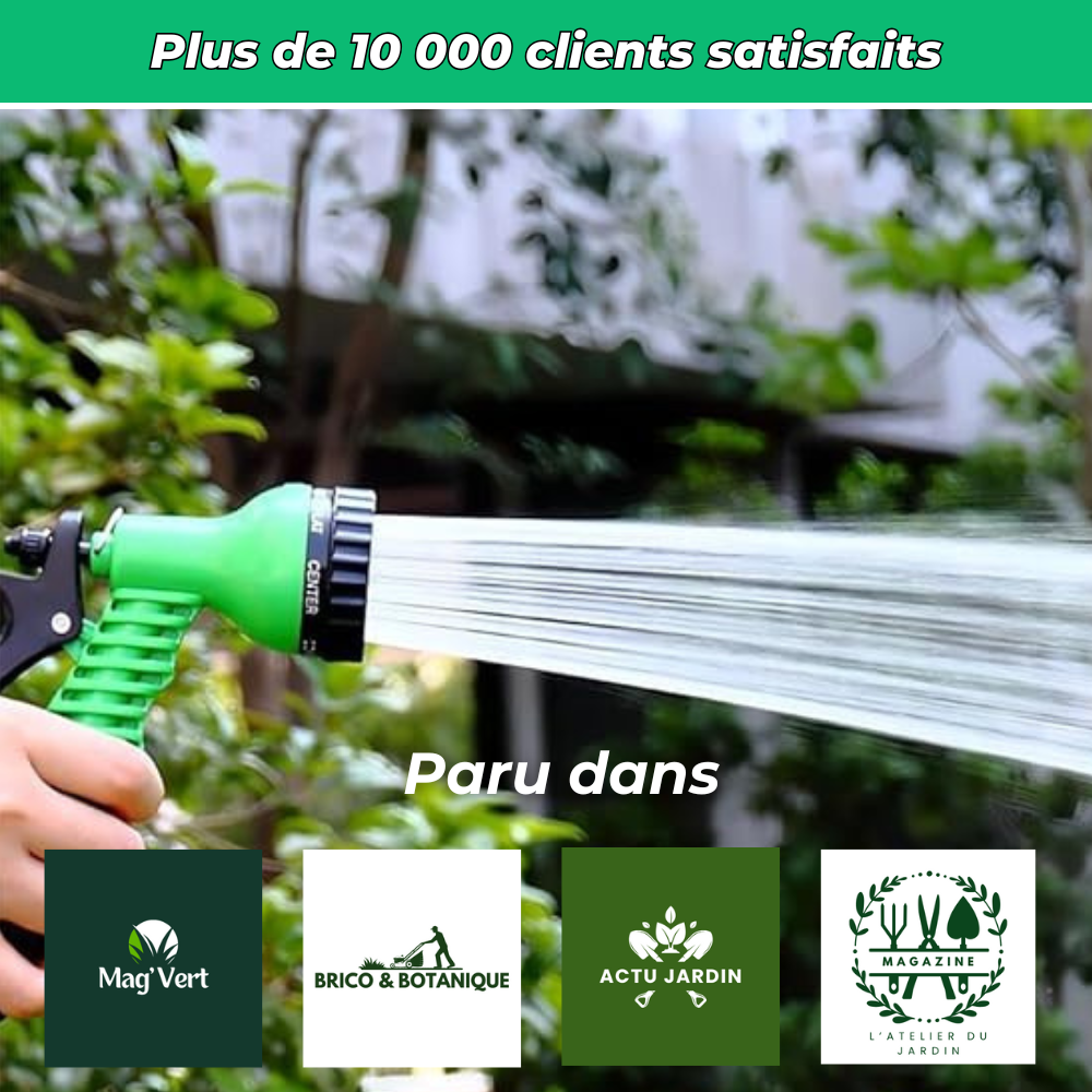 Tuyau d'Arrosage de Jardin Flexible Extensible
