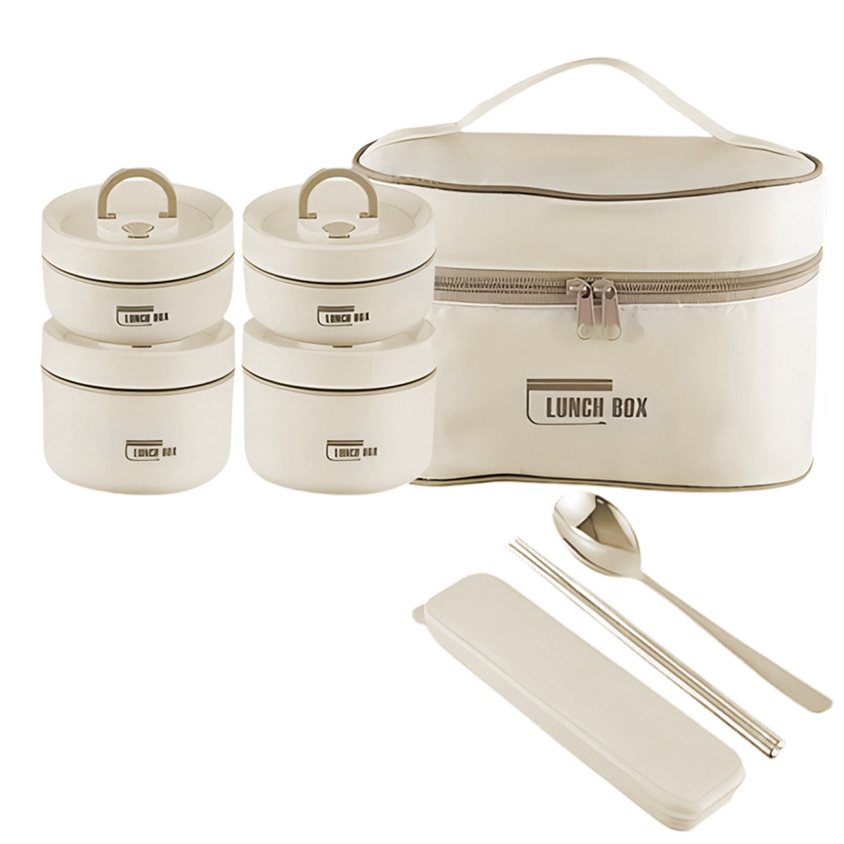 Ensemble de 4 boites à lunch isothermes avec sac