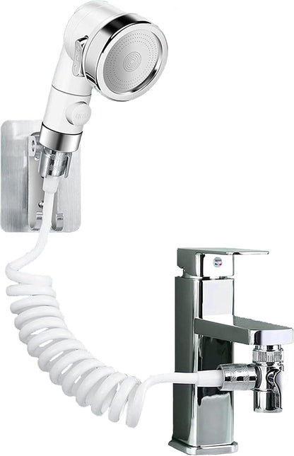 Ensemble Pommeau Douche pour Lavabo Douchette Adaptable sur Robinet Flexible de Robinet