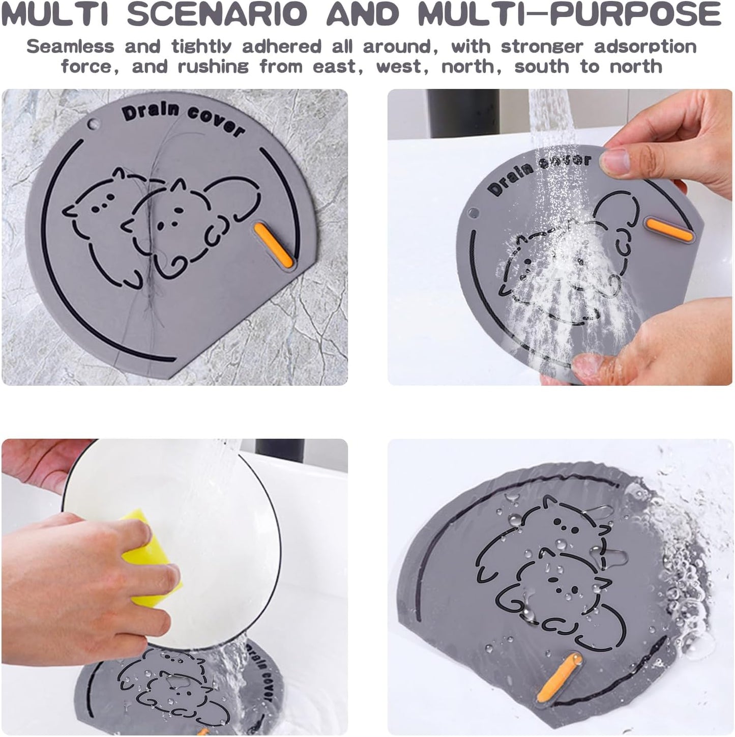 3 Couvercles de drain en silicone [Minisouq.ma]