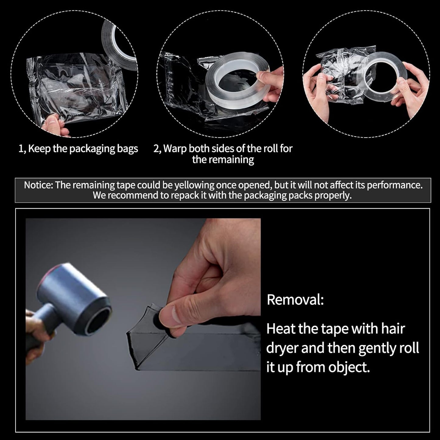 Ruban Adhésif Nano Double Face Réutilisable – Fixation Ultra Puissante Sans Trace