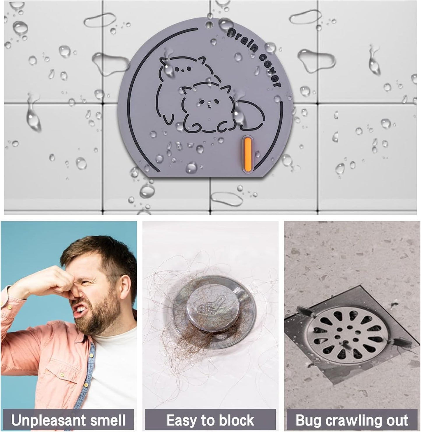 3 Couvercles de drain en silicone [Minisouq.ma]