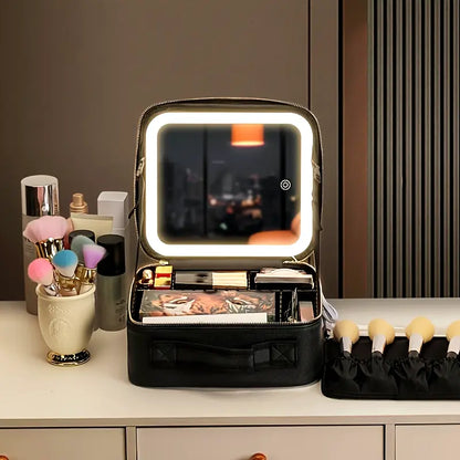 Sac Maquillage  avec Miroir éclairé (Vide sans maquillage)