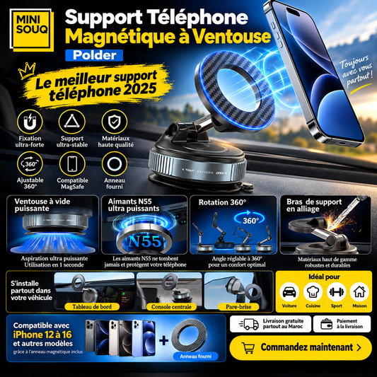 Support magnétique pour téléphone