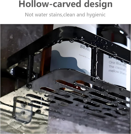 2 Étagères Murale Adhésive en Aluminium – Organisation Sans Perçage pour Cuisine & Salle de Bain