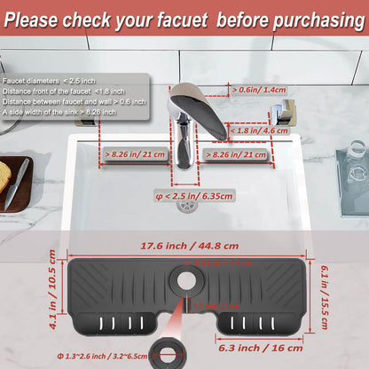 Tapis Égouttoir en Silicone pour Robinet avec 2 Porte-Éponges