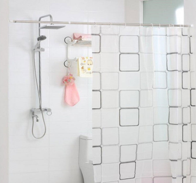 Tringle À Rideaux Sans Perçage Avec Barre De Serrage Réglable Pour Salle De Bain, Garde Robe.