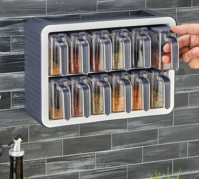 Pack de 12 Pots à Épices "Chef Master" – Mural & Organisé