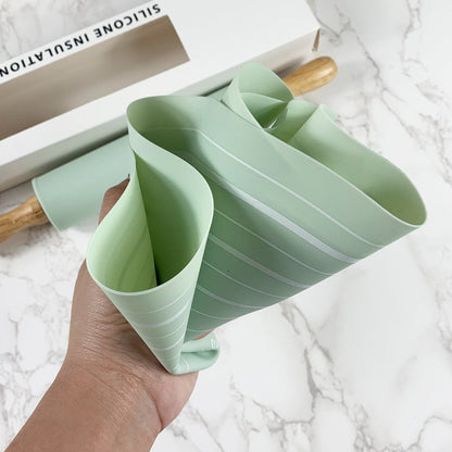 Kit Pâtisserie 2-en-1 – Tapis Silicone Antiadhésif + Rouleau à Pâtisserie.