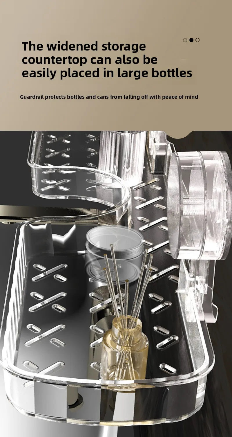 Étagère de Salle de Bain à Ventouse – Rangement Pratique Sans Perçage