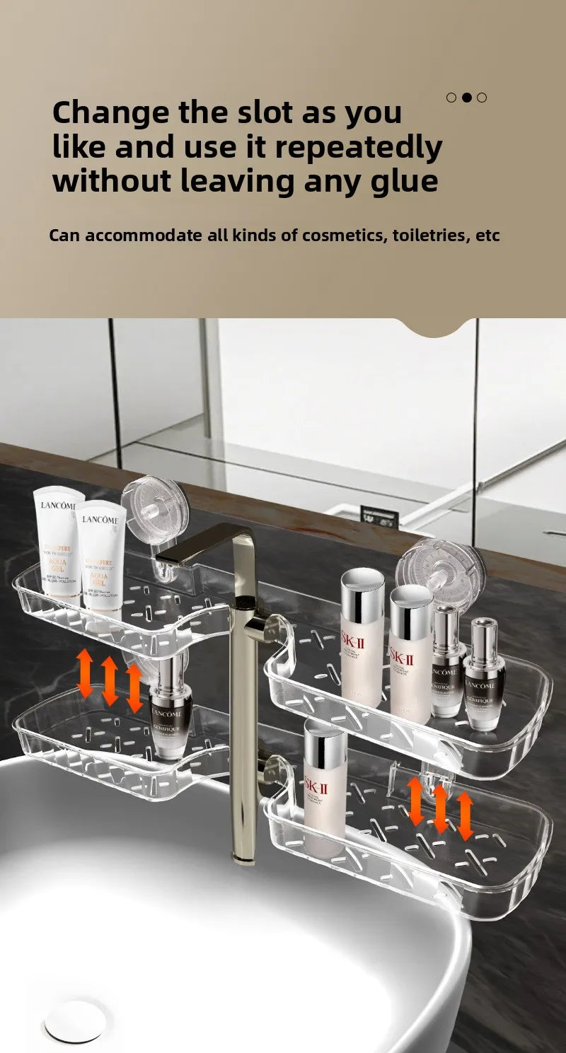 Étagère de Salle de Bain à Ventouse – Rangement Pratique Sans Perçage
