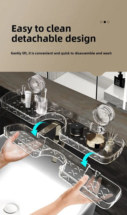 Étagère de Salle de Bain à Ventouse – Rangement Pratique Sans Perçage