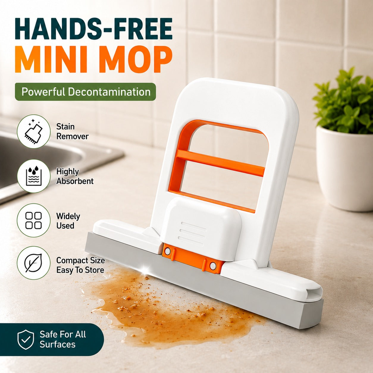 2 Mini serpillière portable mains libres pour un nettoyage facile