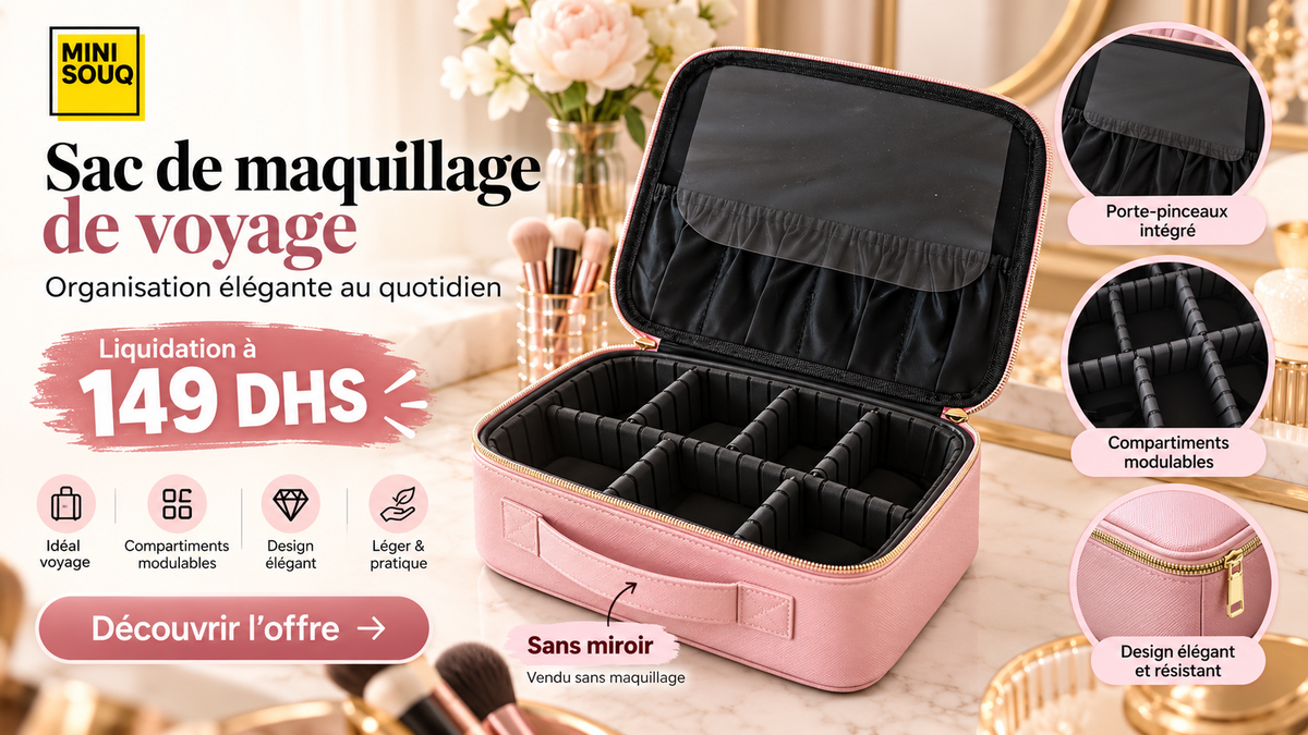 Sac organisateur de Maquillage Sans mirroir (Liquidation )