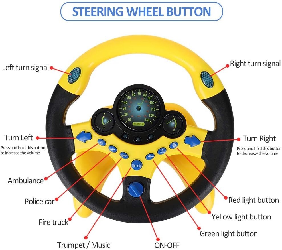 Volant de conduite simulée portable pour enfants